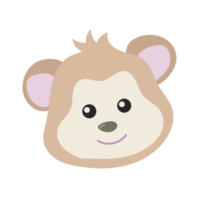 Animal head cartoon sticker in flat style png