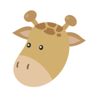 Animal head cartoon sticker in flat style png