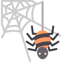 estilo plano de icono de araña y web