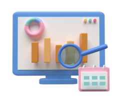 3d illustratie web analytics icoon png