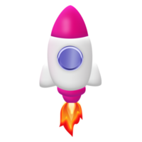 3d illustration rocket icon png