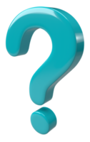 question mark symbol 3d render png