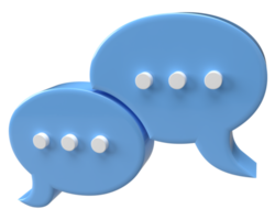 ícone de bate-papo de bolha azul renderização 3d png