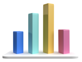 staafdiagram voor webanalyse 3D-rendering png