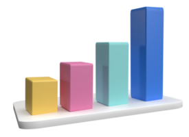 bar graph for web analytics 3d rendering png