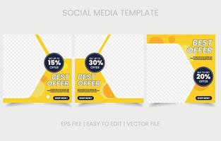 sale promo set social media modern design vector