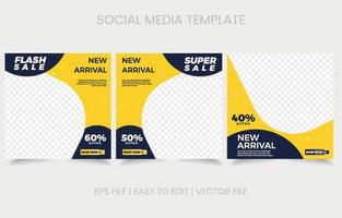 promoción de venta establece diseño de vector de redes sociales