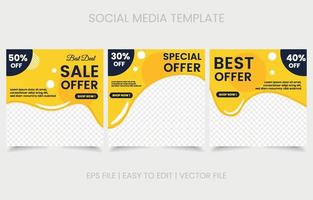 promoción de venta de redes sociales de diseño vectorial de banner vector