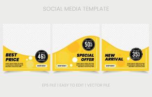 set social media modern design vector