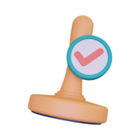3d render Approved Stamp icon png