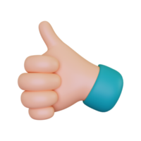 3d render Thumbs Up icon png