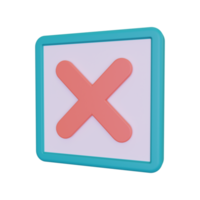 3d render Rejection Sign icon png