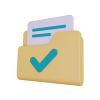 3d render Data Approved icon png