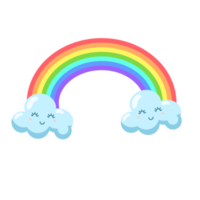 rainbow cartoon in flat style png