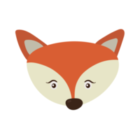 Animal head cartoon sticker in flat style png