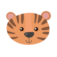 Animal head cartoon sticker in flat style png