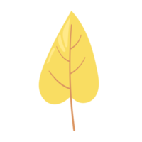 leaf cartoon in flat style png