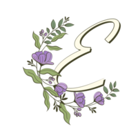 alfabeto floral az em estilo de contorno preenchido png