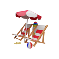 3D-Rendering Sommerkonzept isoliert png