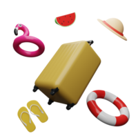 3d rendering summer concept isolated png