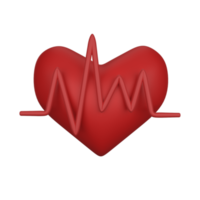 fréquence cardiaque icône 3d png