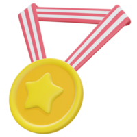 illustration 3d de la médaille étoile png