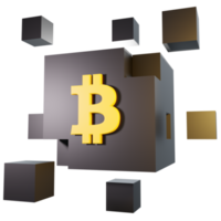 ilustración de icono de cadena de bloques de bitcoin png