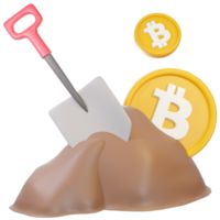 Bitcoin gruvdrift ikon illustration png