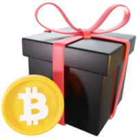 ilustração de ícone de presente bitcoin png