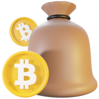 illustration d'icône de sac à provisions bitcoin png