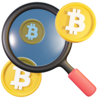 ilustración del icono de búsqueda de bitcoin png