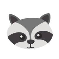 Animal head cartoon sticker in flat style png