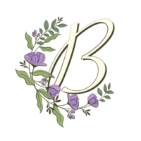 alfabeto floral az em estilo de contorno preenchido png