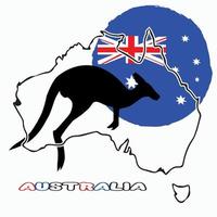 Kangaroo and Australian Map vector