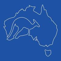 silueta de canguro en la imagen vectorial del mapa de australia. vector