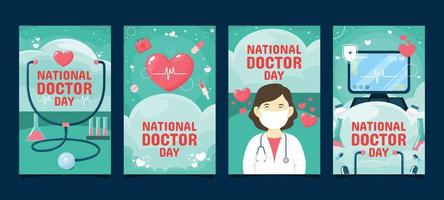 tarjeta de plantilla del día nacional del médico vector