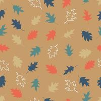 Vector seamless pattern with illustration of autumn leaves
