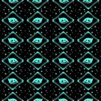 Hand draw seamless pattern of the All seeing eye, stars, rhombuses background. Religion philosophy, spirituality, occultism,chemistry, science, magic. vector