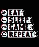 Eat Sleep Game Repeat Gaming T-shirt Design