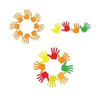 hands handprints set of symbols isolated on white background vector