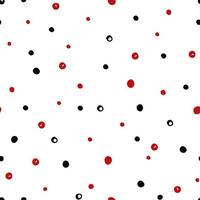 Red and black polka dots pattern for restaurant bar cafe menu Vector illustration doodles