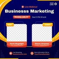 Business Marketing Webinar Poster Template vector