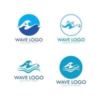 water wave logo design template icon vector