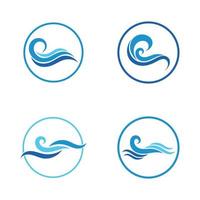 Ola de agua, plantilla de logotipo de diseño de ilustración de vector de playa de onda