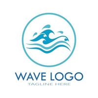 water wave logo design template icon vector