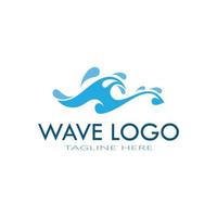 water wave logo design template icon vector