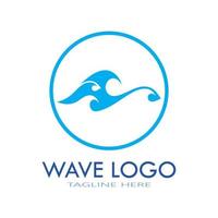 water wave logo design template icon vector