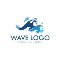 water wave logo design template icon vector