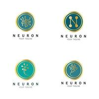 Neuron logo or nerve cell logo design,molecule logo illustration template icon with vector concept