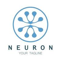 Neuron logo or nerve cell logo design,molecule logo illustration template icon with vector concept